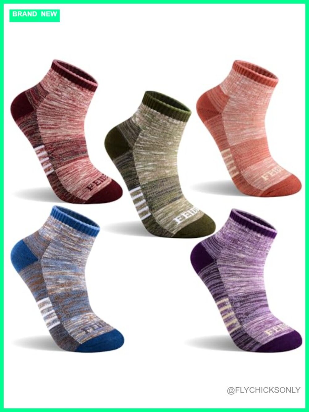 Womens Cotton Running Hiking Walking Socks Cushioned Moisture Wicking Multi-Pack